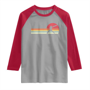 Retro Cricket Player Raglan Shirt Retro Vintage Sport Batsman Cricket Gifts TS10 Sport Gray Red Print Your Wear