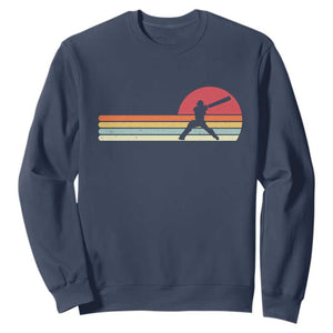 Retro Cricket Player Sweatshirt Retro Vintage Sport Batsman Cricket Gifts TS10 Navy Print Your Wear