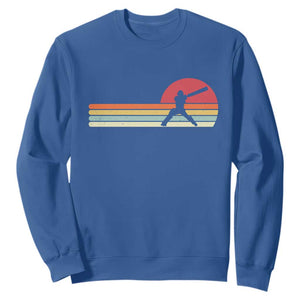 Retro Cricket Player Sweatshirt Retro Vintage Sport Batsman Cricket Gifts TS10 Royal Blue Print Your Wear