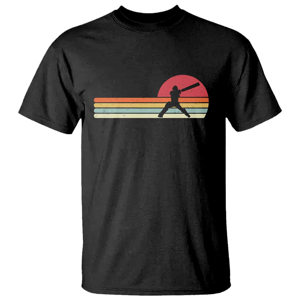 Retro Cricket Player T Shirt Retro Vintage Sport Batsman Cricket Gifts TS10 Black Print Your Wear