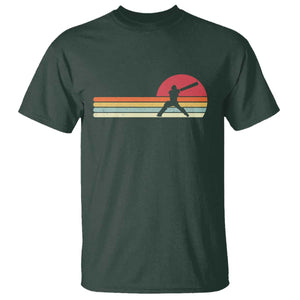 Retro Cricket Player T Shirt Retro Vintage Sport Batsman Cricket Gifts TS10 Dark Forest Green Print Your Wear
