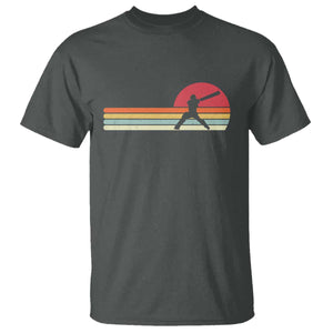 Retro Cricket Player T Shirt Retro Vintage Sport Batsman Cricket Gifts TS10 Dark Heather Print Your Wear