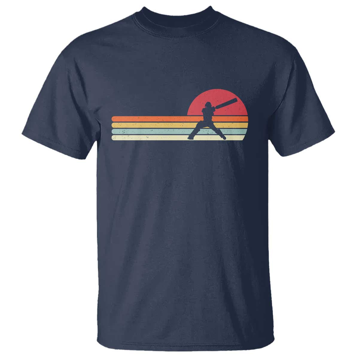 Retro Cricket Player T Shirt Retro Vintage Sport Batsman Cricket Gifts TS10 Navy Print Your Wear