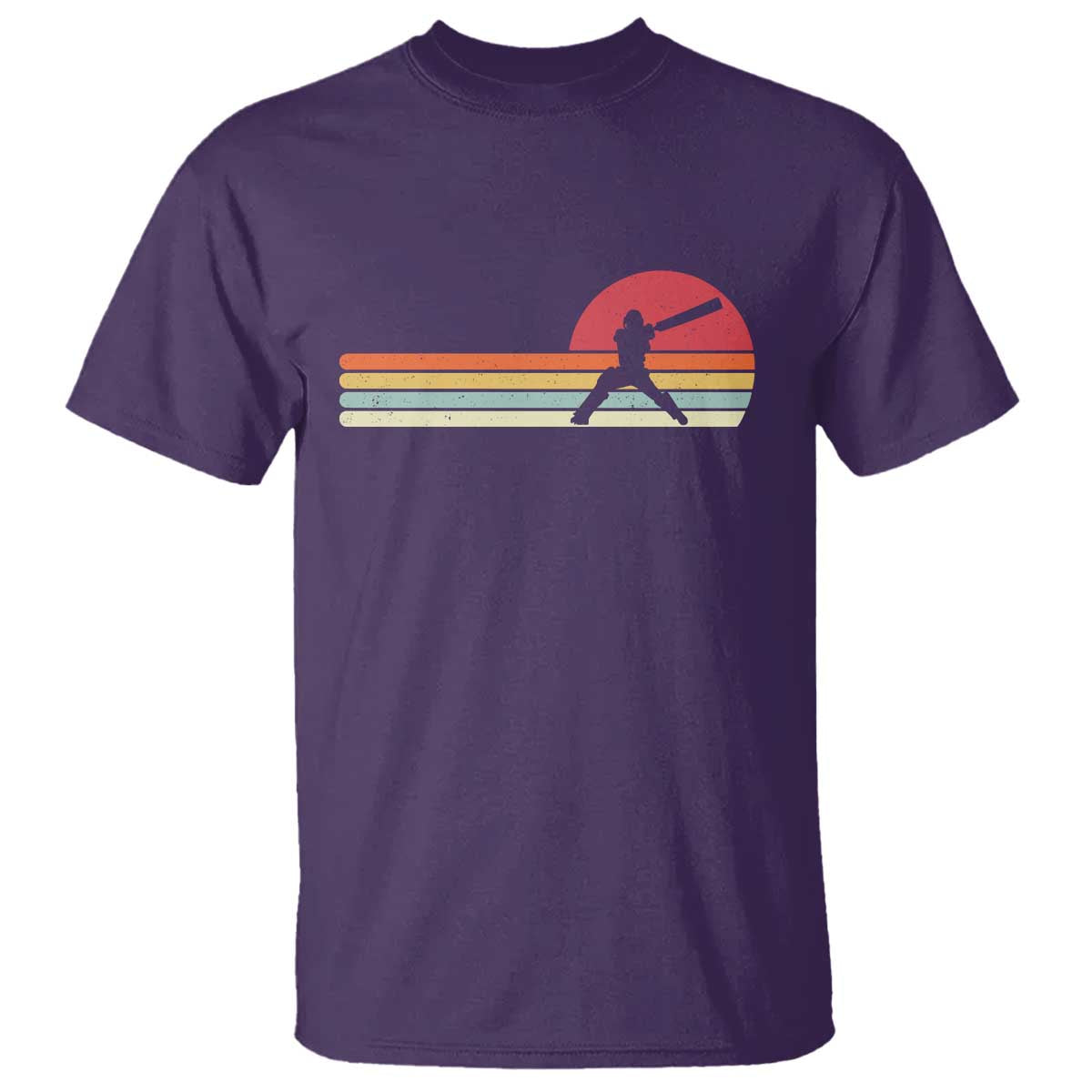 Retro Cricket Player T Shirt Retro Vintage Sport Batsman Cricket Gifts TS10 Purple Print Your Wear