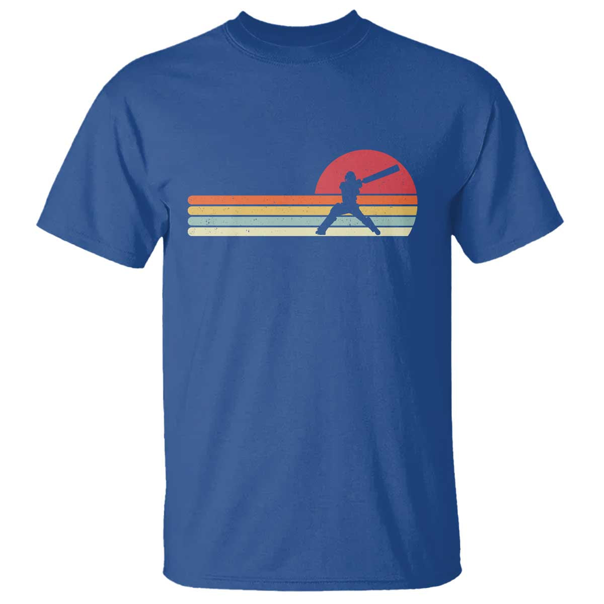 Retro Cricket Player T Shirt Retro Vintage Sport Batsman Cricket Gifts TS10 Royal Blue Print Your Wear