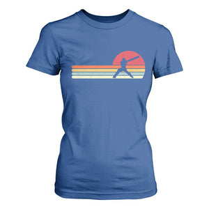 Retro Cricket Player T Shirt For Women Retro Vintage Sport Batsman Cricket Gifts TS10 Royal Blue Print Your Wear