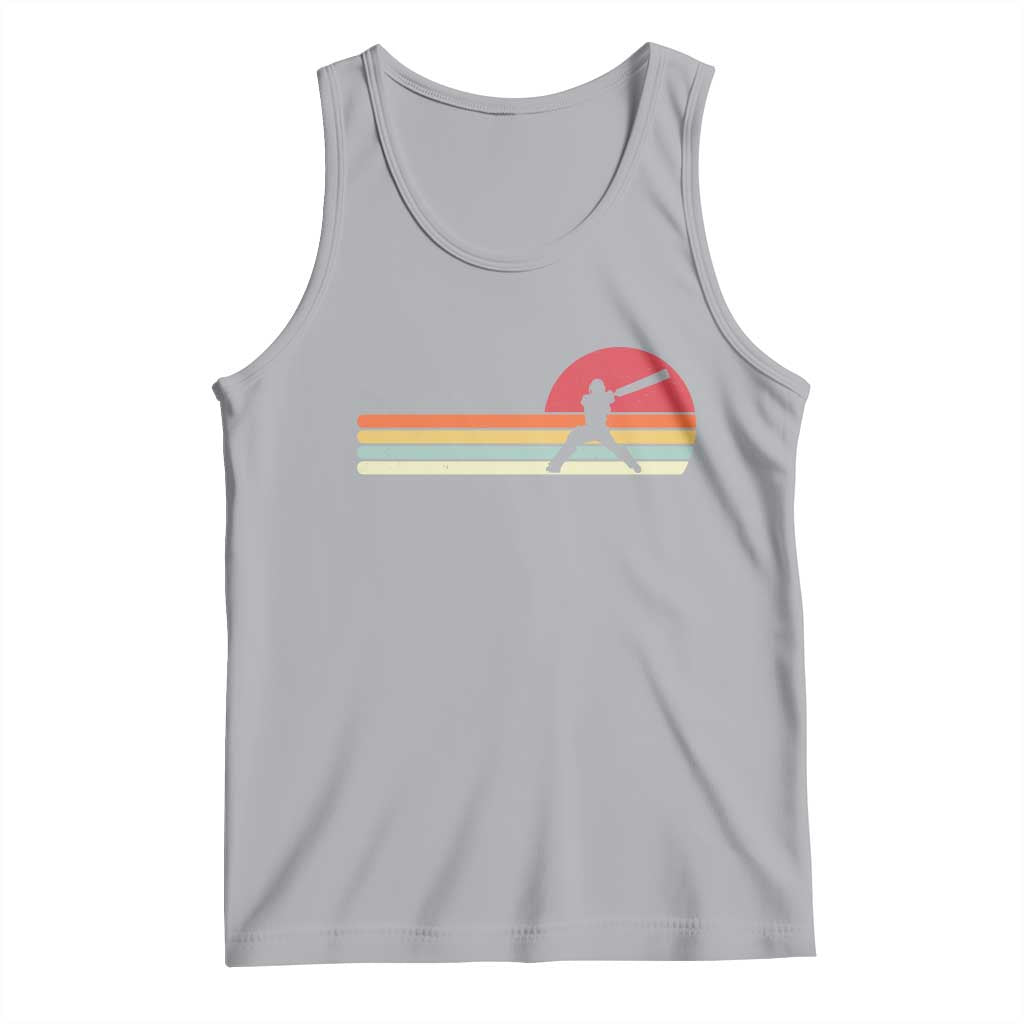 Retro Cricket Player Tank Top Retro Vintage Sport Batsman Cricket Gifts TS10 Athletic Heather Print Your Wear
