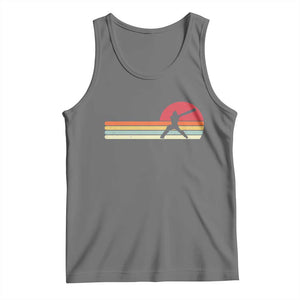 Retro Cricket Player Tank Top Retro Vintage Sport Batsman Cricket Gifts TS10 Black Heather Print Your Wear