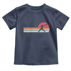 Retro Cricket Player Toddler T Shirt Retro Vintage Sport Batsman Cricket Gifts TS10 Navy Print Your Wear