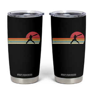 Retro Cricket Player Tumbler Cup Retro Vintage Sport Batsman Cricket Gifts TS10 Black Print Your Wear