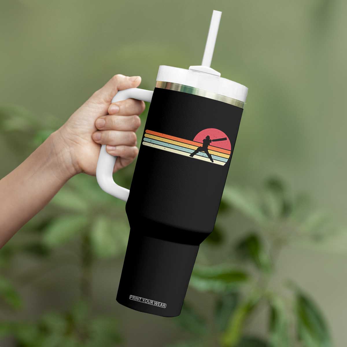 Retro Cricket Player Tumbler With Handle Retro Vintage Sport Batsman Cricket Gifts TS10 Print Your Wear
