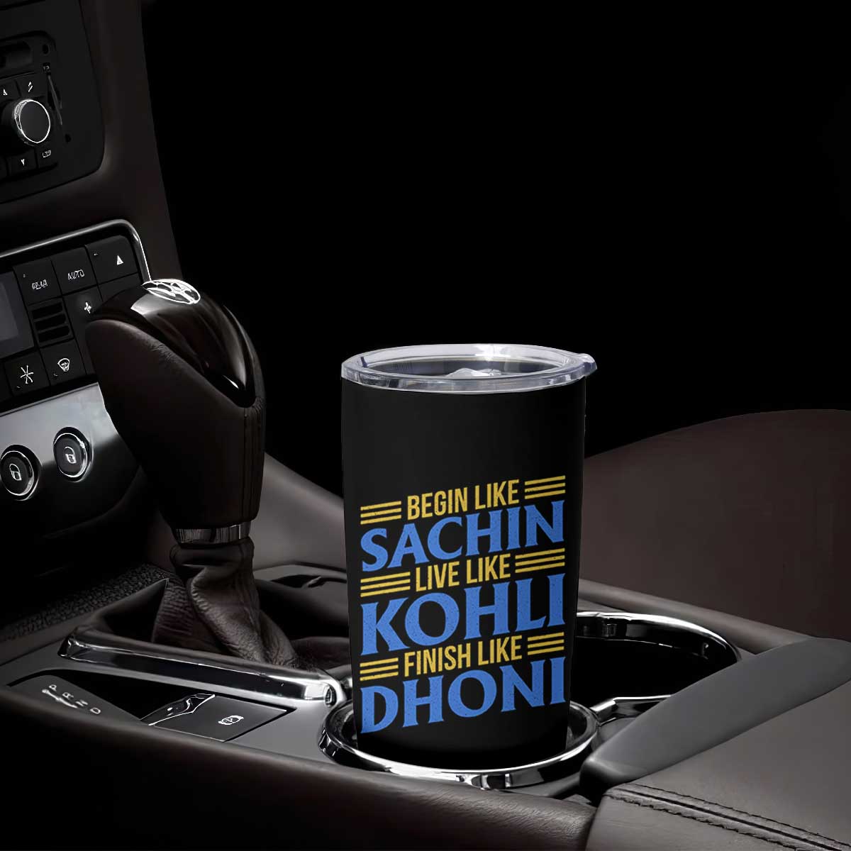 Indian Cricket Tumbler Cup Begin Like Sachin Live Like Kohli Finish Like Dhoni TS10 Print Your Wear