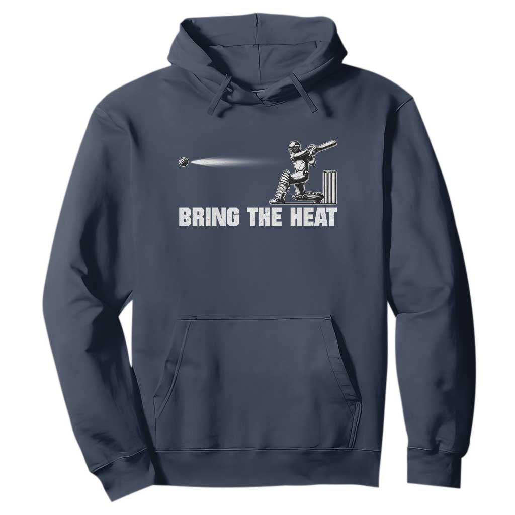 Cricket Player Hoodie Bring The Heat Batting TS10 Navy Print Your Wear