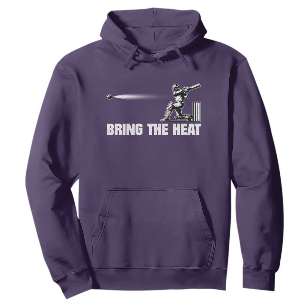 Cricket Player Hoodie Bring The Heat Batting TS10 Purple Print Your Wear