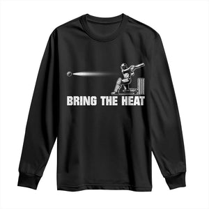 Cricket Player Long Sleeve Shirt Bring The Heat Batting TS10 Black Print Your Wear