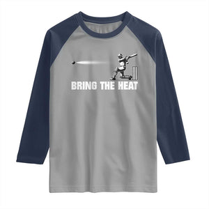 Cricket Player Raglan Shirt Bring The Heat Batting TS10 Sport Gray Navy Print Your Wear