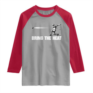 Cricket Player Raglan Shirt Bring The Heat Batting TS10 Sport Gray Red Print Your Wear