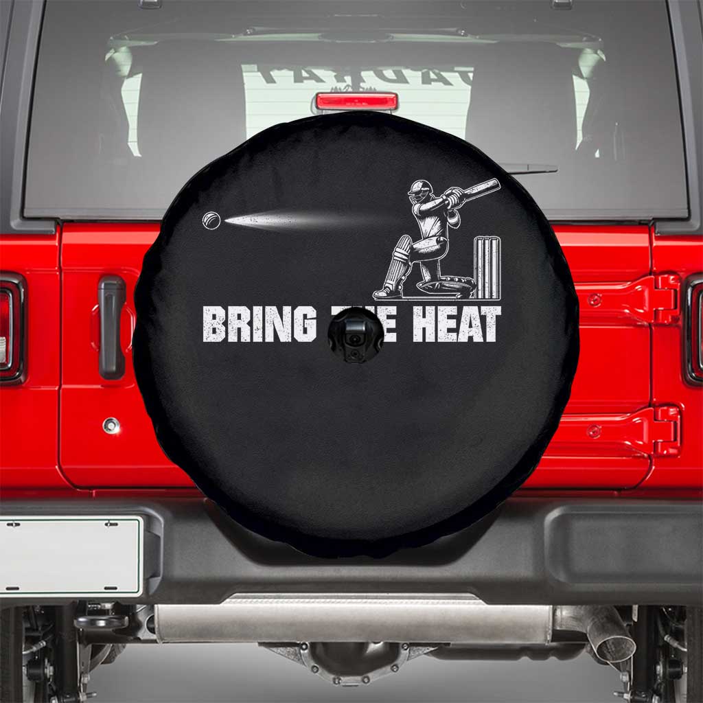 Cricket Player Spare Tire Cover Bring The Heat Batting TS10 Black Print Your Wear