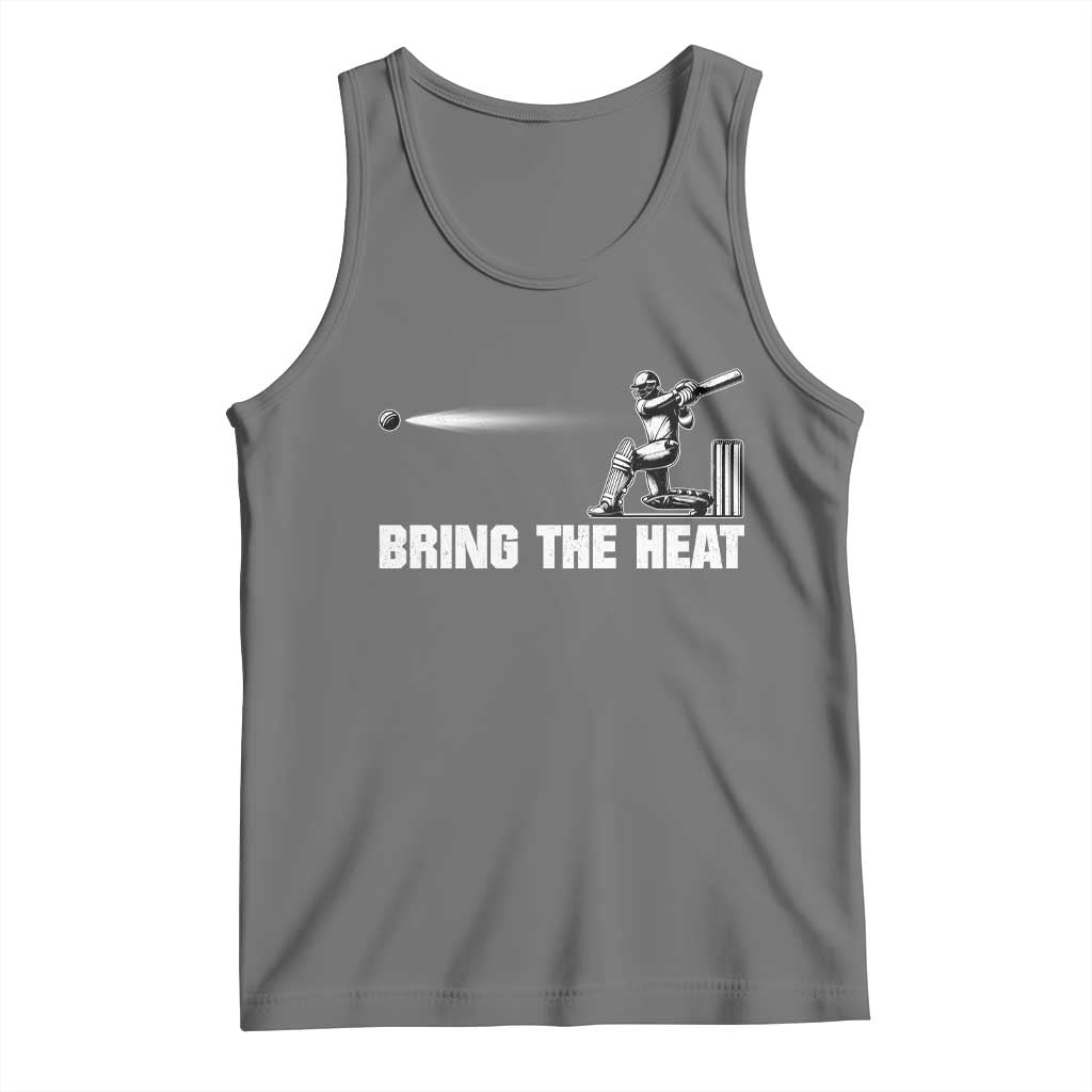 Cricket Player Tank Top Bring The Heat Batting TS10 Black Heather Print Your Wear
