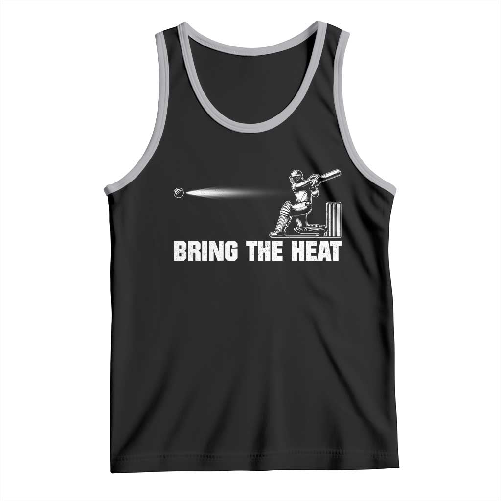 Cricket Player Tank Top Bring The Heat Batting TS10 Black Athletic Heather Print Your Wear