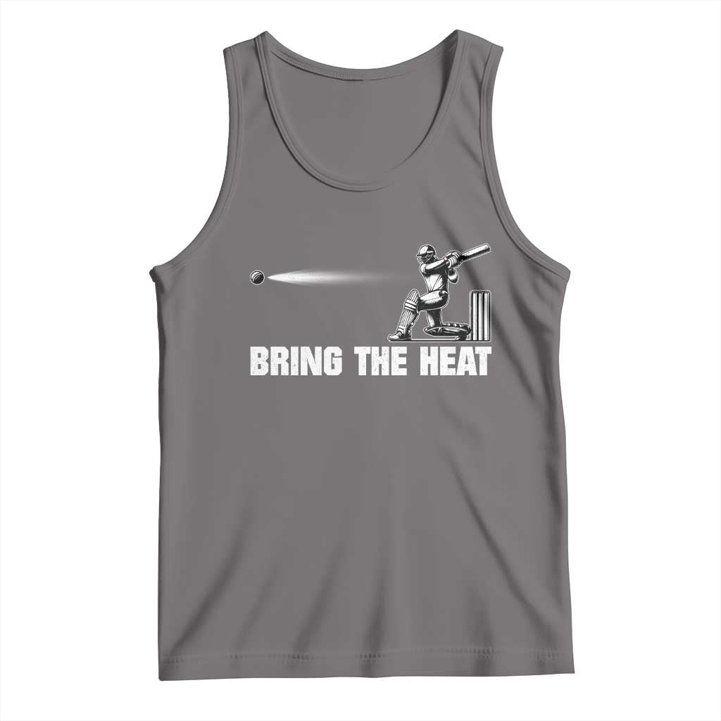 Cricket Player Tank Top Bring The Heat Batting TS10 Deep Heather Print Your Wear