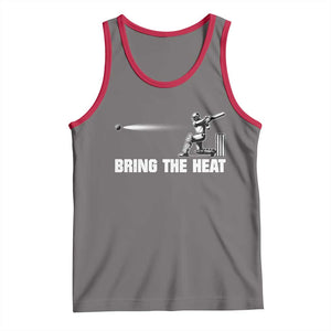 Cricket Player Tank Top Bring The Heat Batting TS10 Deep Heather Red Print Your Wear