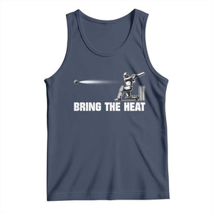 Cricket Player Tank Top Bring The Heat Batting TS10 Navy Print Your Wear