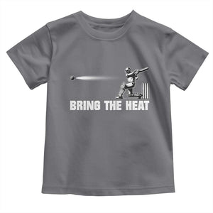 Cricket Player Toddler T Shirt Bring The Heat Batting TS10 Charcoal Print Your Wear