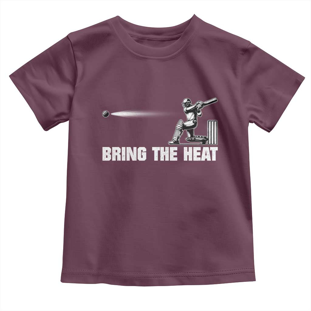 Cricket Player Toddler T Shirt Bring The Heat Batting TS10 Maroon Print Your Wear