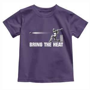 Cricket Player Toddler T Shirt Bring The Heat Batting TS10 Purple Print Your Wear