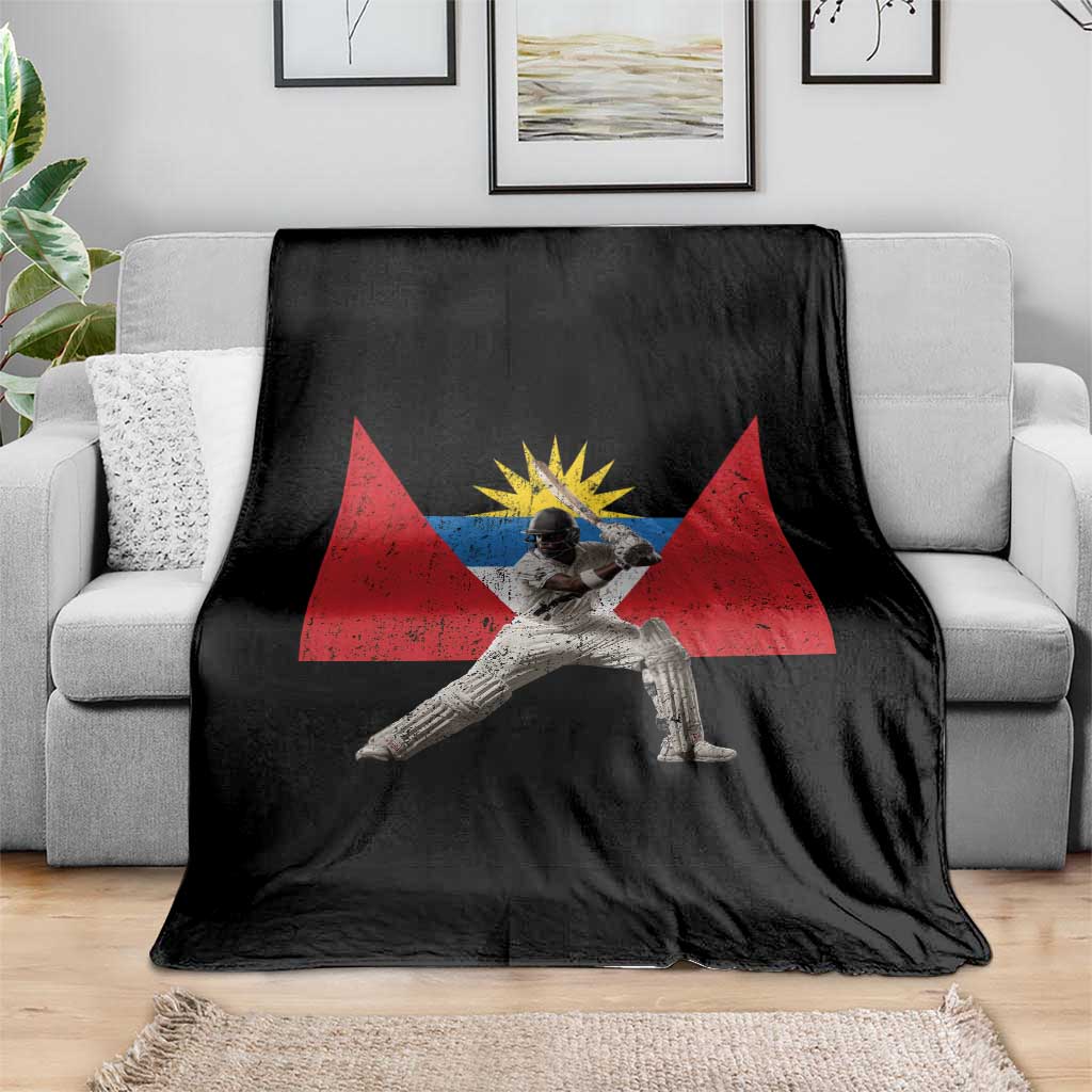 Antigua and Barbuda Cricket Throw Blanket Retro Vintage Sport Antiguan Flag West Indies Fan TS10 Print Your Wear