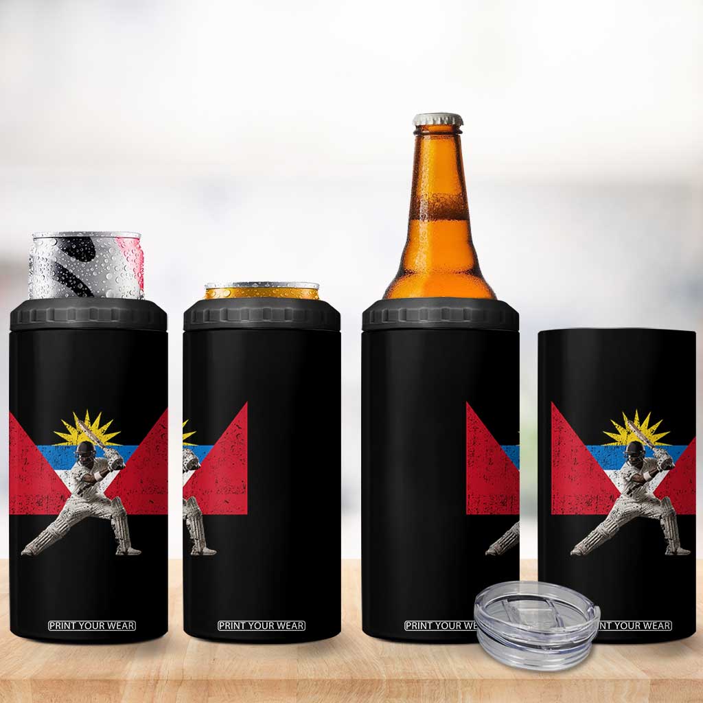 Antigua and Barbuda Cricket 4 in 1 Can Cooler Tumbler Retro Vintage Sport Antiguan Flag West Indies Fan TS10 Print Your Wear