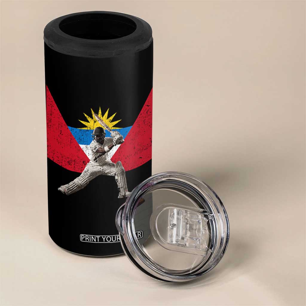 Antigua and Barbuda Cricket 4 in 1 Can Cooler Tumbler Retro Vintage Sport Antiguan Flag West Indies Fan TS10 Print Your Wear