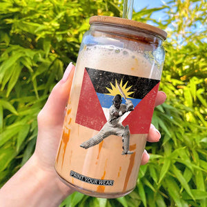 Antigua and Barbuda Cricket Glass Can Retro Vintage Sport Antiguan Flag West Indies Fan TS10 Black Print Your Wear