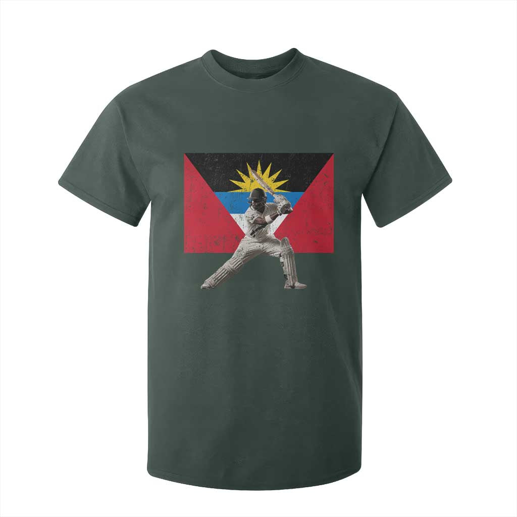 Antigua and Barbuda Cricket T Shirt For Kid Retro Vintage Sport Antiguan Flag West Indies Fan TS10 Dark Forest Green Print Your Wear