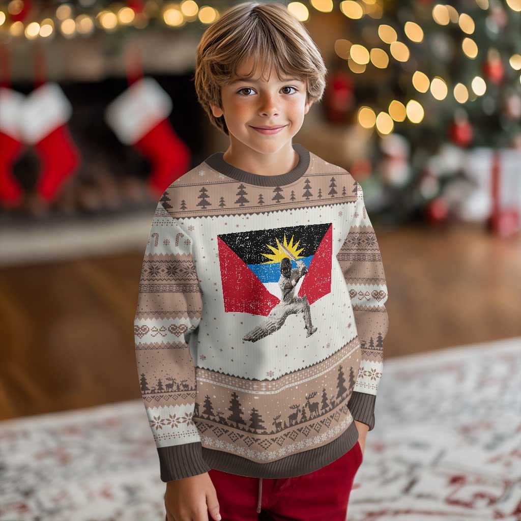 Antigua and Barbuda Cricket Ugly Christmas Sweater Retro Vintage Sport Antiguan Flag West Indies Fan TS10 Mocha Mousse Print Your Wear