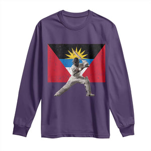 Antigua and Barbuda Cricket Long Sleeve Shirt Retro Vintage Sport Antiguan Flag West Indies Fan TS10 Purple Print Your Wear