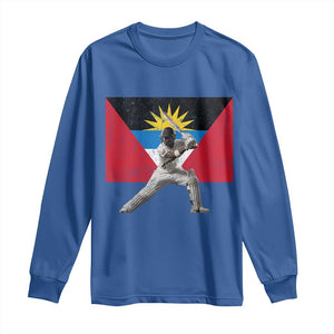 Antigua and Barbuda Cricket Long Sleeve Shirt Retro Vintage Sport Antiguan Flag West Indies Fan TS10 Royal Blue Print Your Wear
