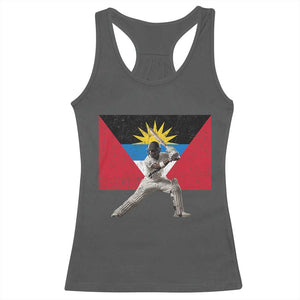Antigua and Barbuda Cricket Racerback Tank Top Retro Vintage Sport Antiguan Flag West Indies Fan TS10 Dark Heather Print Your Wear