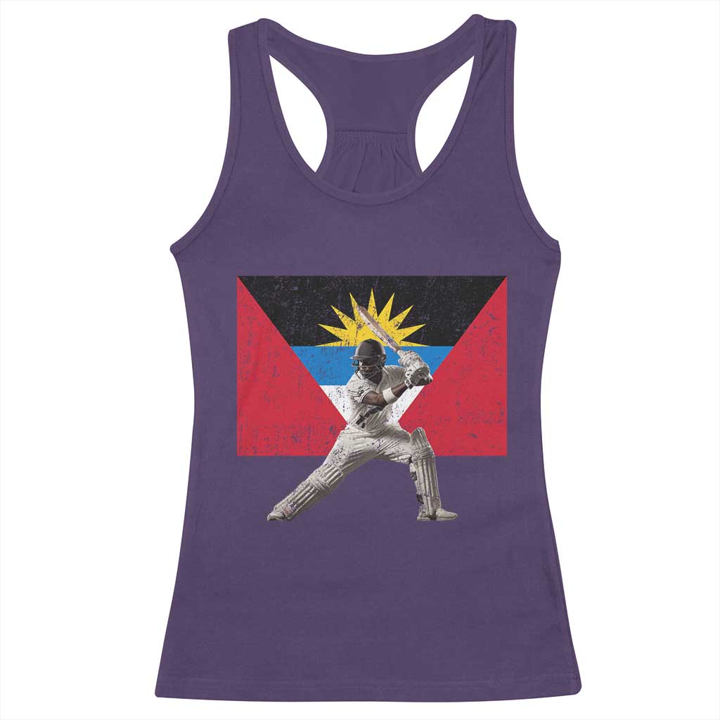 Antigua and Barbuda Cricket Racerback Tank Top Retro Vintage Sport Antiguan Flag West Indies Fan TS10 Purple Print Your Wear
