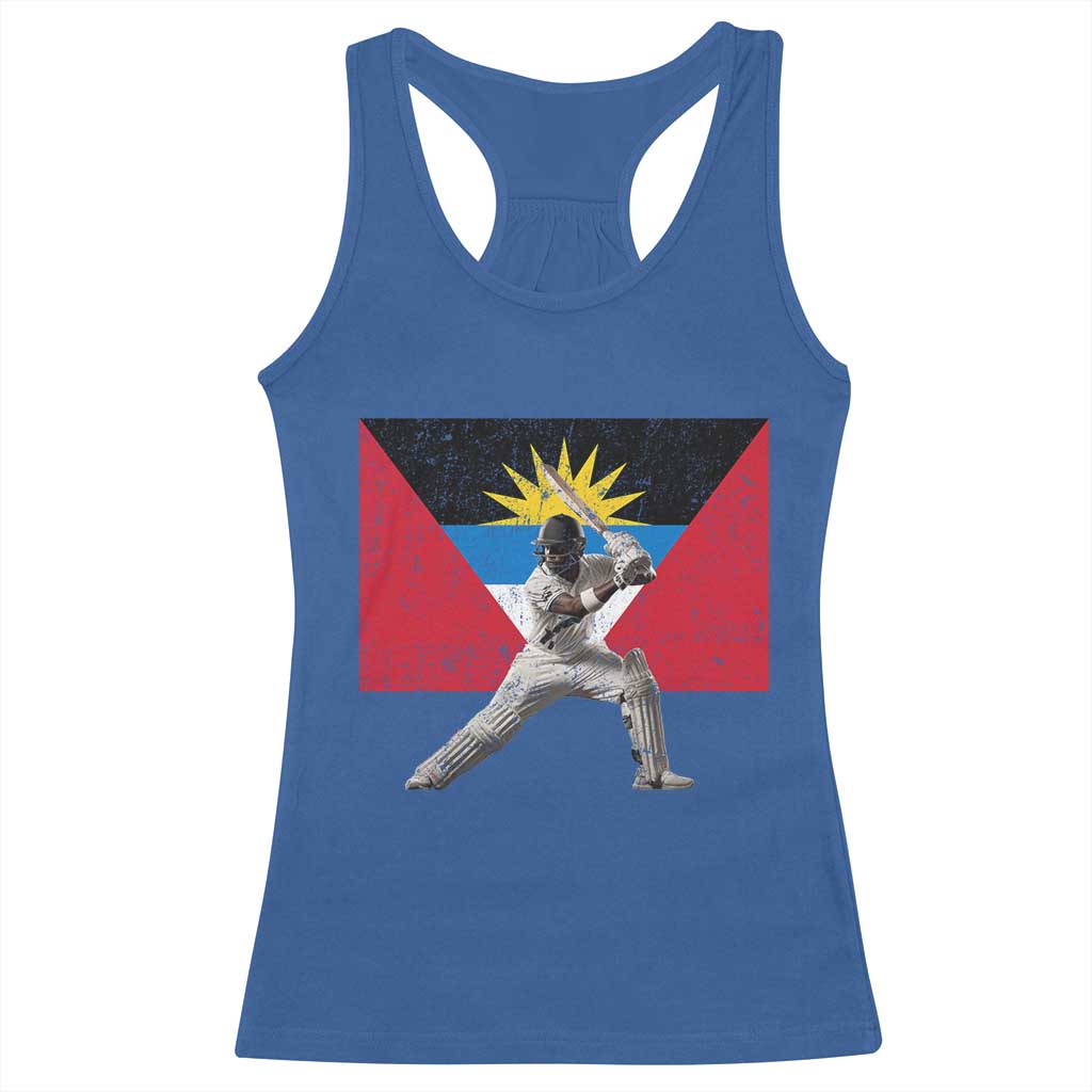 Antigua and Barbuda Cricket Racerback Tank Top Retro Vintage Sport Antiguan Flag West Indies Fan TS10 Royal Blue Print Your Wear