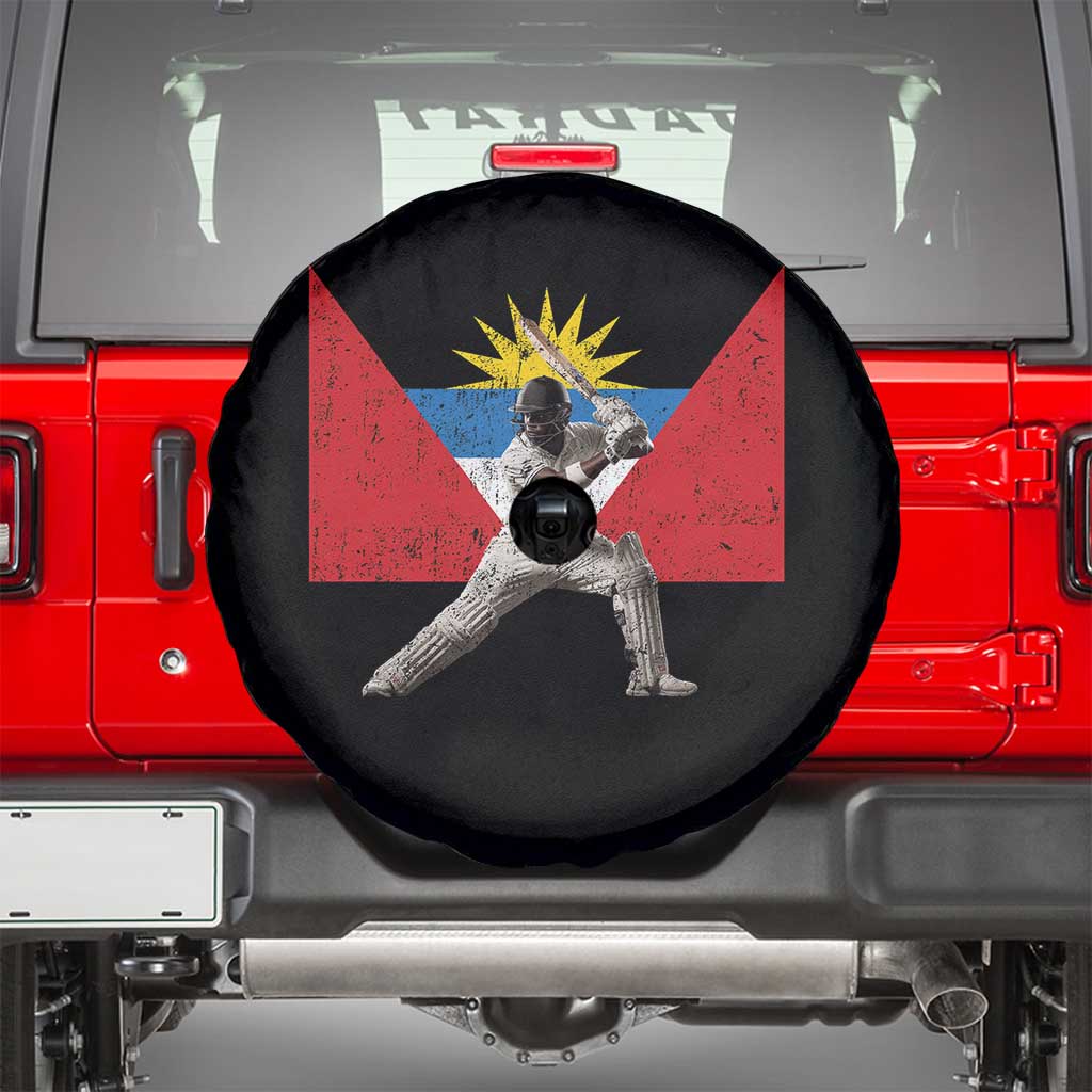 Antigua and Barbuda Cricket Spare Tire Cover Retro Vintage Sport Antiguan Flag West Indies Fan TS10 Black Print Your Wear