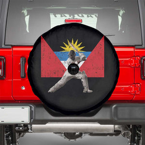 Antigua and Barbuda Cricket Spare Tire Cover Retro Vintage Sport Antiguan Flag West Indies Fan TS10 Black Print Your Wear