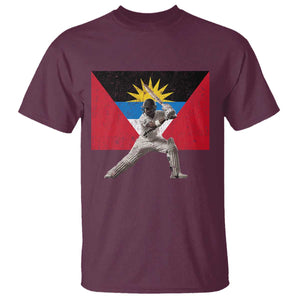 Antigua and Barbuda Cricket T Shirt Retro Vintage Sport Antiguan Flag West Indies Fan TS10 Maroon Print Your Wear