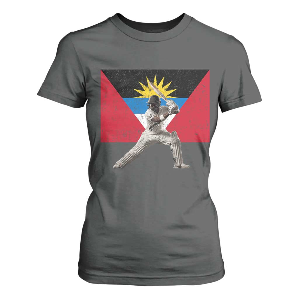 Antigua and Barbuda Cricket T Shirt For Women Retro Vintage Sport Antiguan Flag West Indies Fan TS10 Dark Heather Print Your Wear