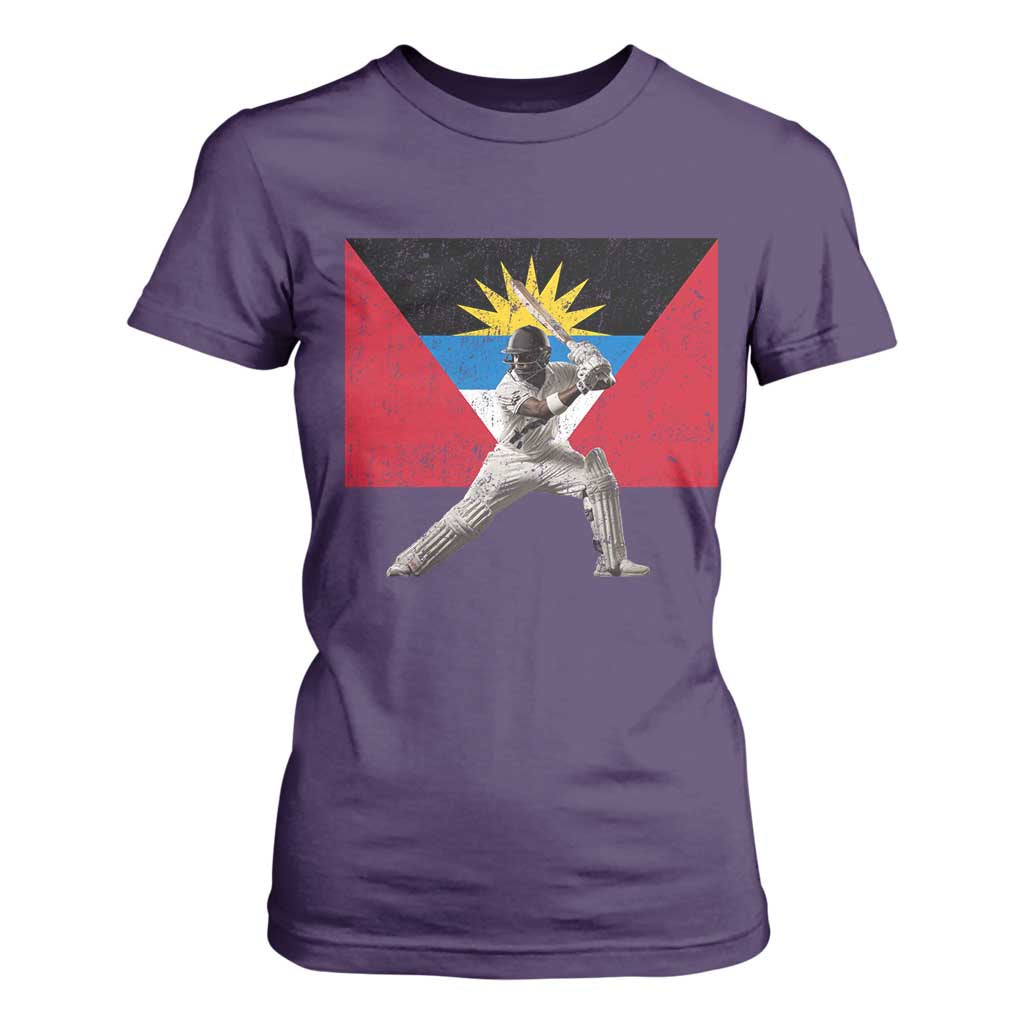 Antigua and Barbuda Cricket T Shirt For Women Retro Vintage Sport Antiguan Flag West Indies Fan TS10 Purple Print Your Wear