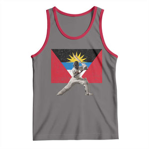Antigua and Barbuda Cricket Tank Top Retro Vintage Sport Antiguan Flag West Indies Fan TS10 Deep Heather Red Print Your Wear