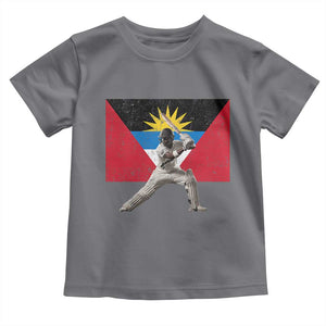 Antigua and Barbuda Cricket Toddler T Shirt Retro Vintage Sport Antiguan Flag West Indies Fan TS10 Charcoal Print Your Wear