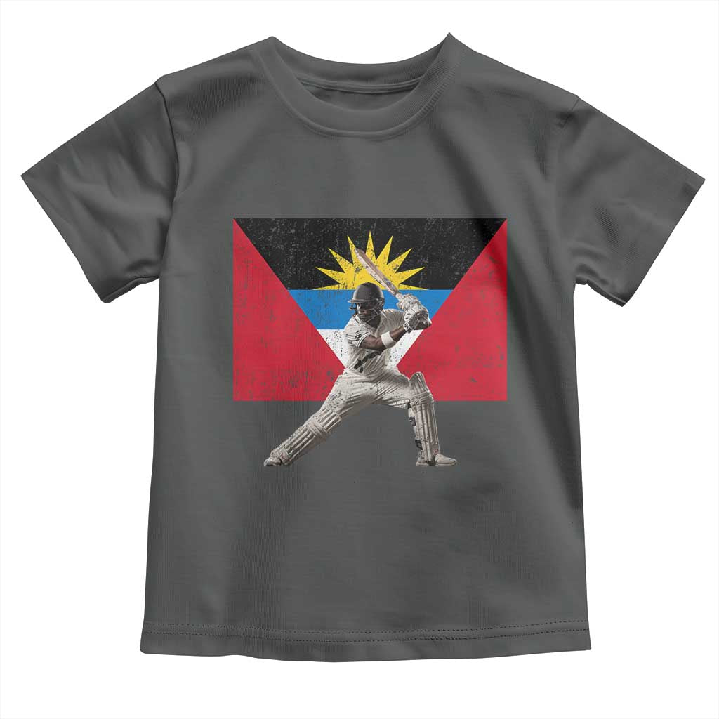 Antigua and Barbuda Cricket Toddler T Shirt Retro Vintage Sport Antiguan Flag West Indies Fan TS10 Dark Heather Print Your Wear