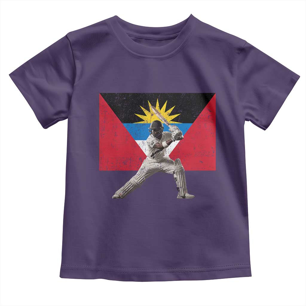 Antigua and Barbuda Cricket Toddler T Shirt Retro Vintage Sport Antiguan Flag West Indies Fan TS10 Purple Print Your Wear